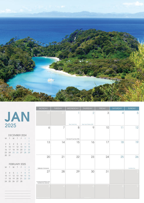 2025 Collins A4 Wall Calendar, NZ Coastal Scenes, 210mm x 300mm CX11968263