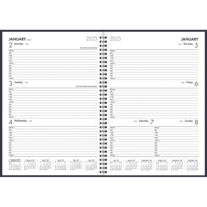 2025 Collins Boston A43 Week To View Diary, Navy, 210mm x 297mm CX441362