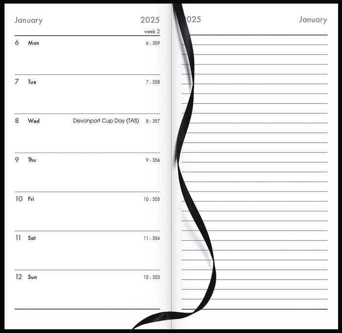 2025 Collins CW7 Notes Diary, Black, 80mm x 152mm    CX441468