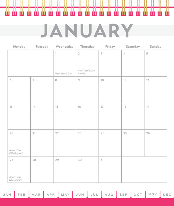 2025 Collins Desk Calendar, Cosmo, Golden Wiro Bound, 175mm x 210mm CX11967648