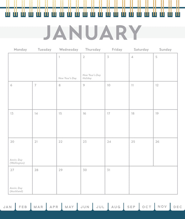 2025 Collins Desk Calendar, Painterly, Golden Wiro Bound, 175mm x 210mm CX11967650