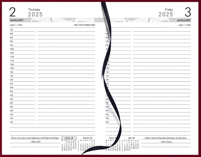 2025 Collins Diary 81A Appointment Diary, Day Per Page, Red, 125mm x 195mm CX160237