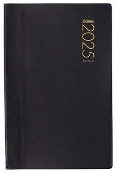 2025 Collins Diary 81PA Appointment Diary, Day Per Page, PVC Black Cover, 125mm x 195mm CX160243