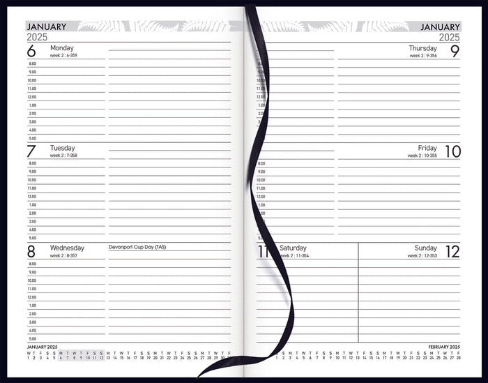 2025 Collins Diary 83A Appointment Diary, Week To View, Black, 125mm x 195mm CX436510