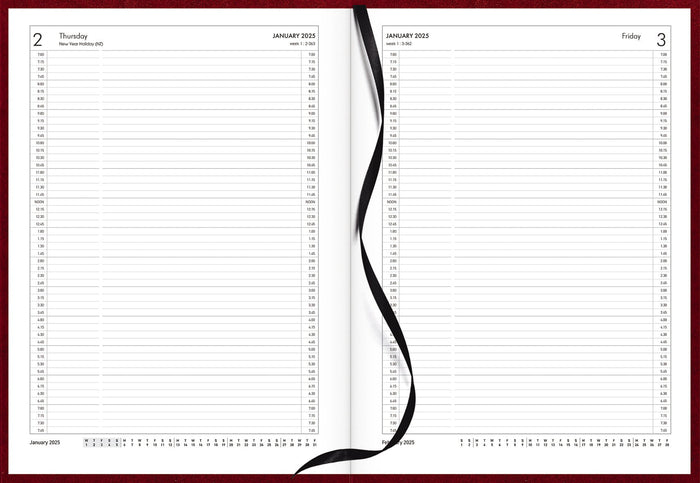 2025 Collins Diary A41A Appointment Diary, Day Per Page, Red, 210mm x 297mm CX150557
