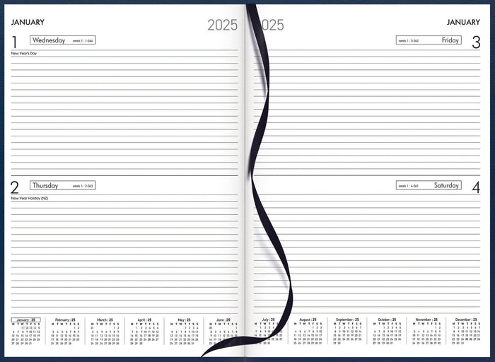 2025 Collins Diary A42 Two Day Per Page, Navy, 210mm x 297mm CX150506