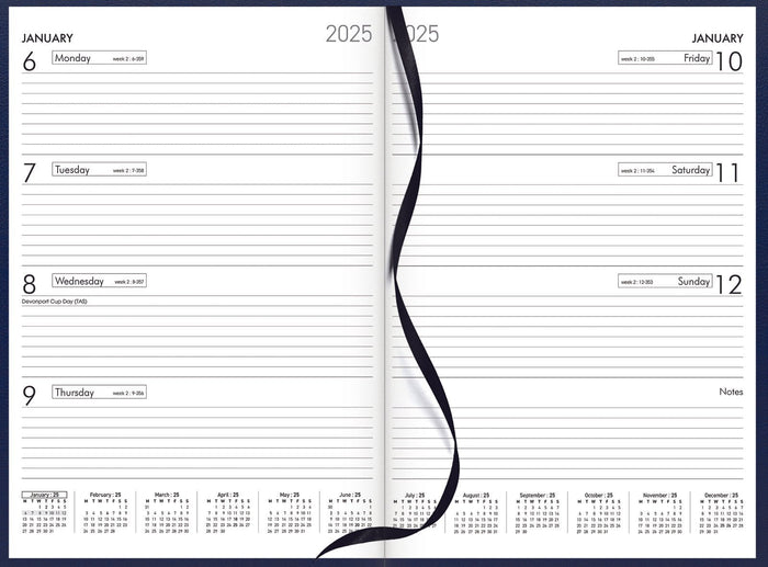 2025 Collins Diary A43 Week to View, Navy, 210mm x 297mm CX150511