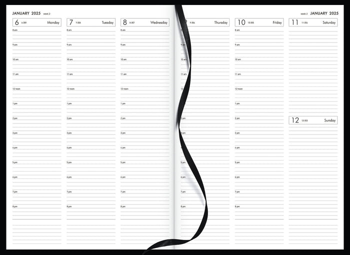 2025 Collins Diary A43A Appointment Diary, Week to View, Black, 210mm x 297mm CX150515