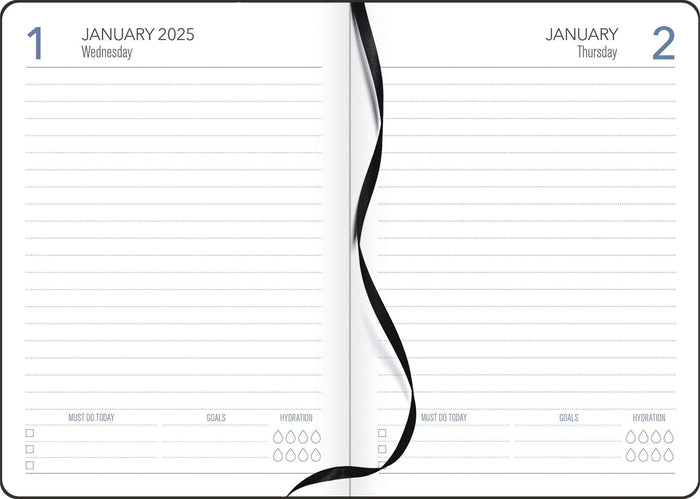 2025 Collins Diary A51, Day Per Page, Colour Edge, Soft PU Cover, Black, 148mm x 210mm CX441661