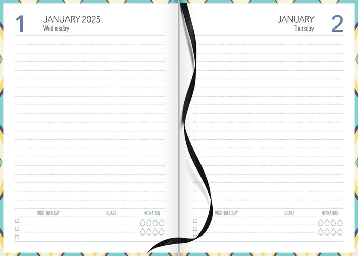 2025 Collins Diary A51, Day Per Page, Laminated Hard Cover, Geometric, Assorted Design Cover, 148mm x 210mm CX11967719