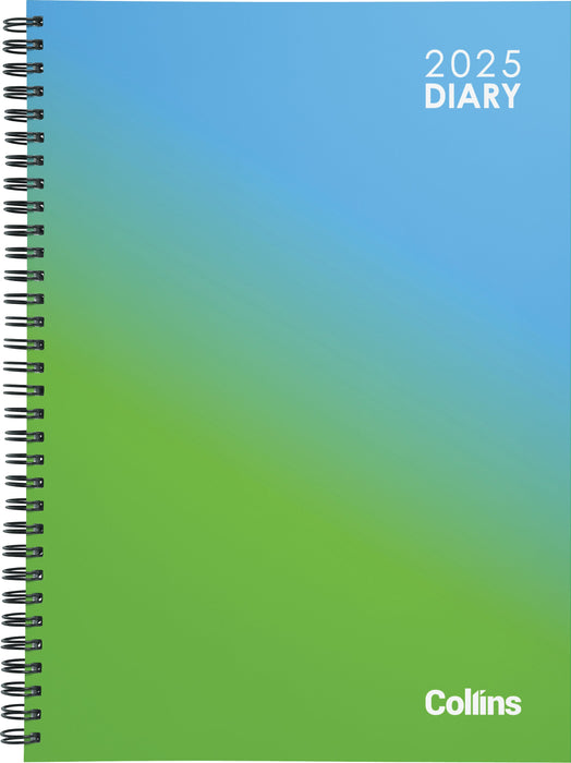 2025 Collins Diary A51, Day Per Page, Vivid Wiro Hardcover, Assorted Colours, 148mm x 210mm CX440251
