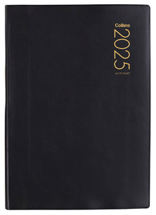 2025 Collins Diary A51P, Day Per Page, PVC Black, 148mm x 210mm CX160273