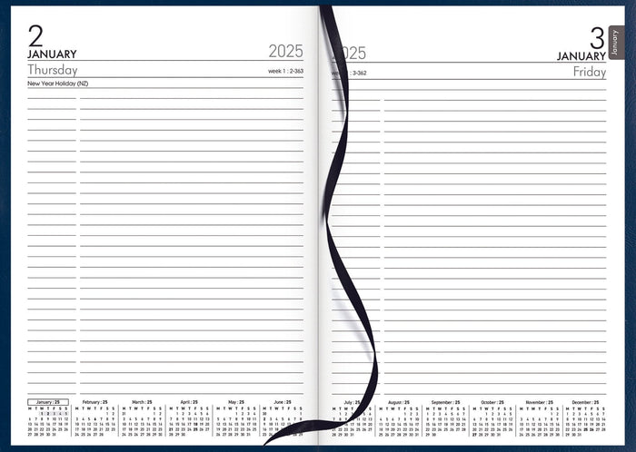 2025 Collins Diary A51P, Day Per Page, PVC Blue, 148mm x 210mm CX160274
