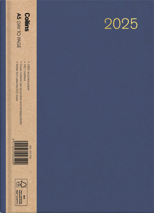 2025 Collins Diary A53, Week To View, Enviro, Assorted Colours, 148mm x 210mm CX11968186