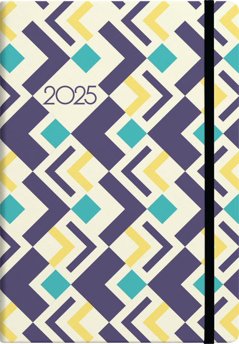 2025 Collins Diary A53, Week To View, Geometric, Assorted Design, 148mm x 210mm CX11967720
