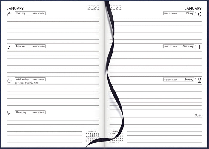 2025 Collins Diary A53, Week To View, Navy, 148mm x 210mm CX160341