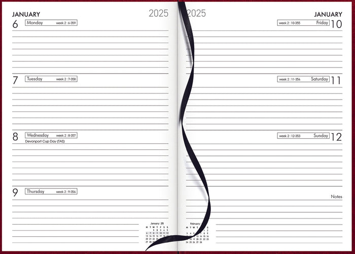 2025 Collins Diary A53, Week To View, Red, 148mm x 210mm CX160342