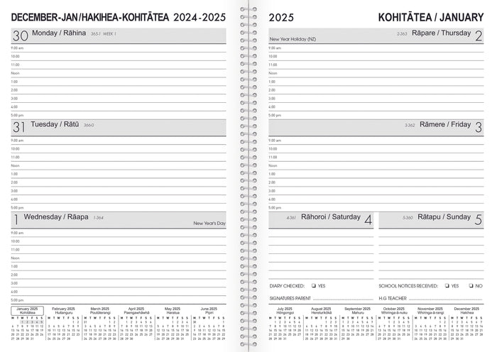 2025 Collins Diary A53, Week To View, Students, Spiral Bound, 148mm x 210mm CX441412