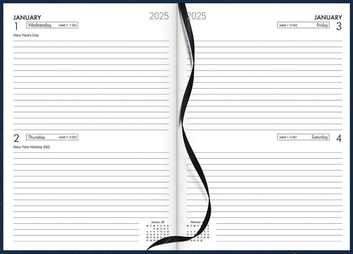 2025 Collins Farming Diary A52F, Two Day Per Page, Black, 148mm x 210mm CX160305