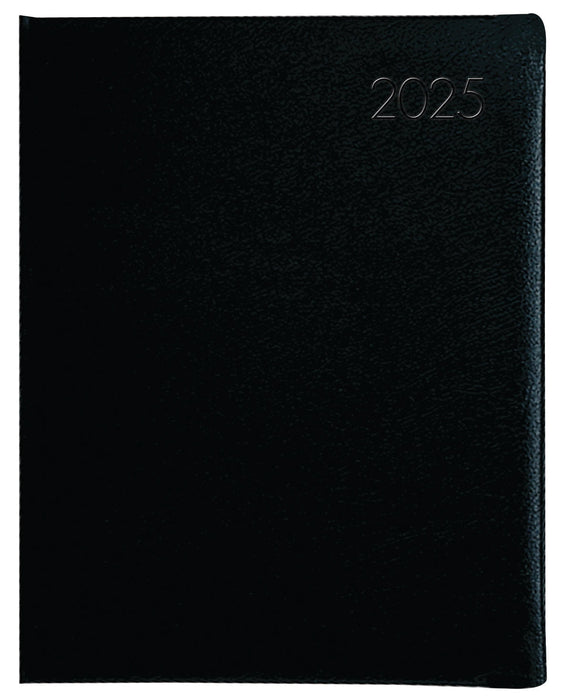 2025 Collins Portfolio, Tabbed, Day To Page, Wiro Bound, PU Padded Cover, Black, 165mm x 246mm CX441463