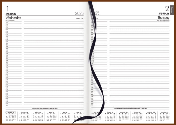 2025 Collins Rhapsody A41 Appointment Diary, Day Per Page, Soft Touch Skiver PU Cover, Cappuccino, 210mm x 297mm CX11927589
