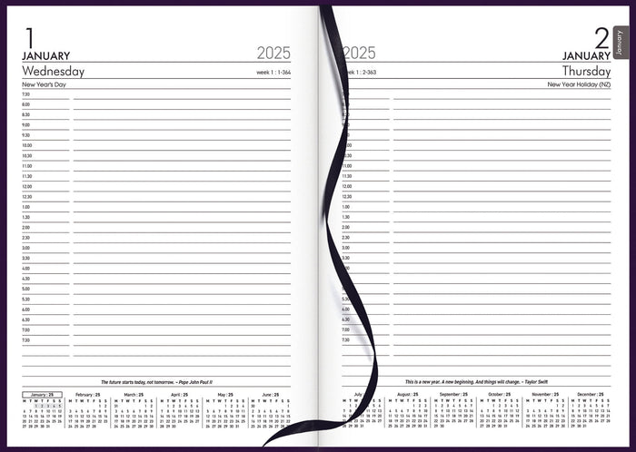 2025 Collins Rhapsody A51 Appointment Diary, Day Per Page, Soft Touch Skiver PU Cover, Maroon, 148mm x 210mm CX11927596