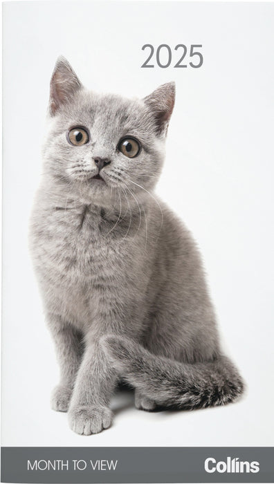 2025 Collins Slim Diary, One Month to View, Cats & Dogs, Assorted Covers, 90mm x 155mm CX11967537