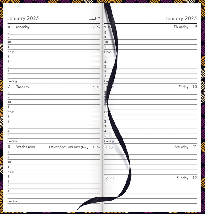 2025 Collins Slim Diary, Week to View, Kaleidoscope, 80mm x 150mm CX438426