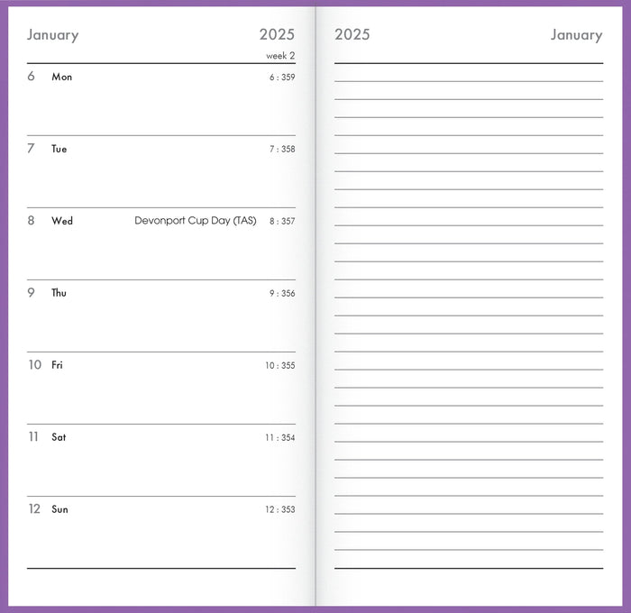 2025 Collins Slim Pocket Diary CW7, Week To View with Notes Page, Assorted Covers, Floral, 80mm x 152mm CX150604