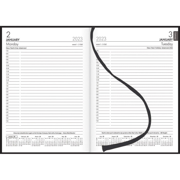 2025 Collins Windsor A51 Diary, Day To Page, Navy, 148mm x 210mm CX441430