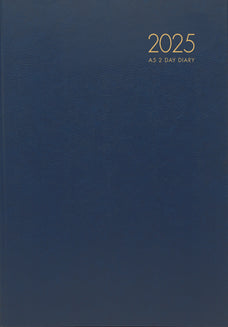 2025 Collins Windsor A52 Diary, Two Day Per Page, Navy, 148mm x 210mm CX441436
