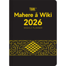 2026 B53 Tuhi Diary, Week to View, Premium Mahere a Wiki Black & Gold, 170mm x 240mm CX12436405