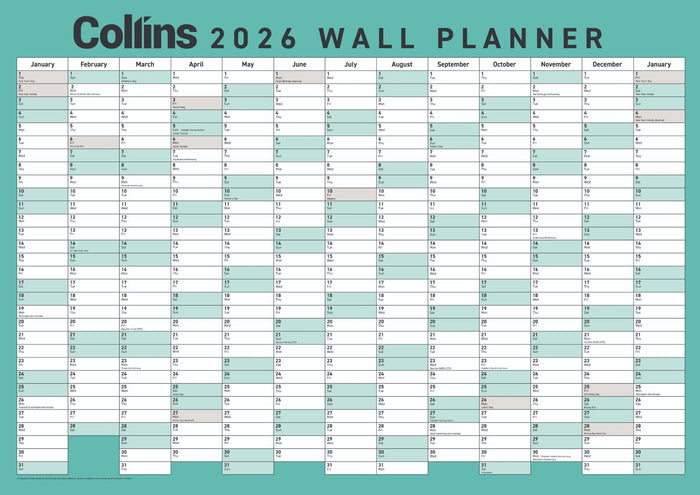 2026 Collins A2 Laminated Double Sided Wall Planner, 594mm x 420mm CX438178
