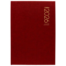 2026 Collins A51 Appointment Diary, Day to View, Red, 148mm x 210mm CX438287