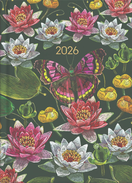 2026 Collins A51 Beautiful Blooms Diary, Day to Page, 148mm x 210mm CX438373