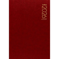 2026 Collins Diary A41A Appointment Diary, Day Per Page, Red, 210mm x 297mm CX438024