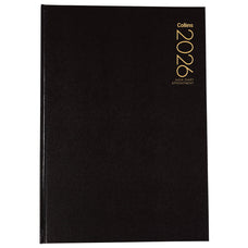 2026 Collins Diary A43A Appointment Diary, Week to View, Black, 210mm x 297mm CX438030