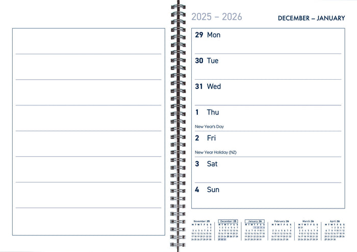 2026 Collins Diary A5TS, Week To View, 2 Sided Art Board Cover, Wiro Bound, 148mm x 210mm CX438167