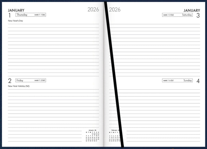 2026 Collins Farming Diary A52F, Two Day Per Page, Black, 148mm x 210mm CX438166