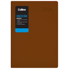 2026 Collins Rhapsody A73 Diary, Week To View, Soft Touch Skiver PU Cover, Cappuccino, 74mm x 105mm CX11301109