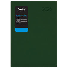 2026 Collins Rhapsody A73 Diary, Week To View, Soft Touch Skiver PU Cover, Racing Green, 74mm x 105mm CX11301138