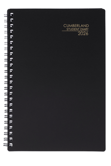 2026 Cumberland A5 Casebound Student Diary, Week To View, Black AO57SDBK26