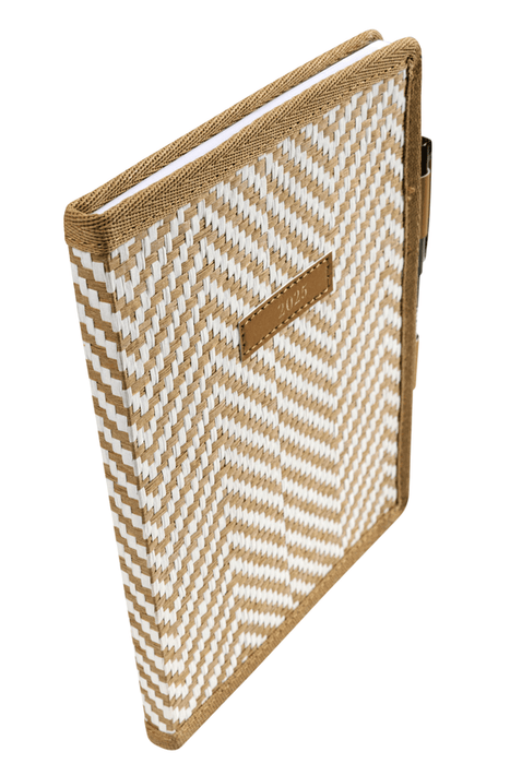 2026 Cumberland Belrose A5 Casebound Diary With Woven Fabric Cover And PU Underlayer, Week To View, Natural AO57BEL126