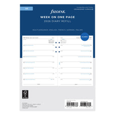 2026 Filofax A5 Refill Classic, Week Per Page, 148mm x 210mm CX1001675