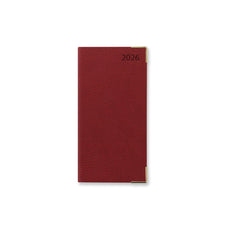 2026 Letts of London Slim Diary, Connoisseur, Week To View, English Red, 88mm x 172mm x 17mm CX1001624