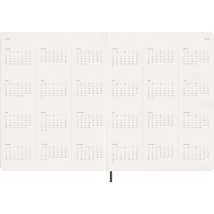 2026 Moleskine 13 Month Essential Planner, Soft Cover, Weekly, Vertical, 190mm x 250mm XXL, Myrtle Green CX1001746