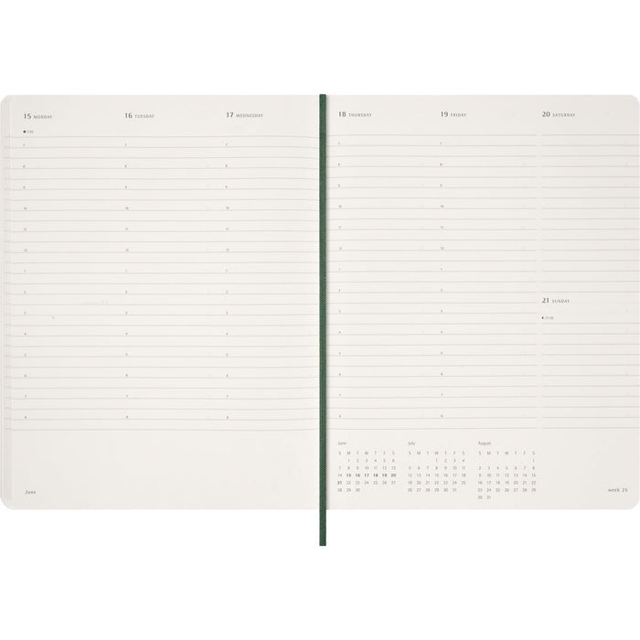 2026 Moleskine 13 Month Essential Planner, Soft Cover, Weekly, Vertical, 190mm x 250mm XXL, Myrtle Green CX1001746
