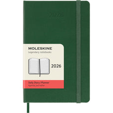 2026 Moleskine 90mm x 140mm Hard Cover Pocket Diary, Day Per Page, Myrtle Green CX1001732