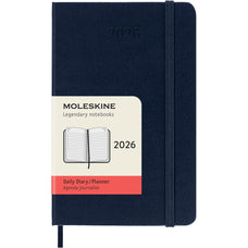 2026 Moleskine 90mm x 140mm Hard Cover Pocket Diary, Day Per Page, Sapphire Blue CX1001714