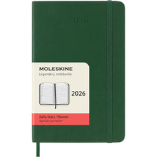 2026 Moleskine 90mm x 140mm Soft Cover Pocket Diary, Day Per Page, Myrtle Green CX1001736